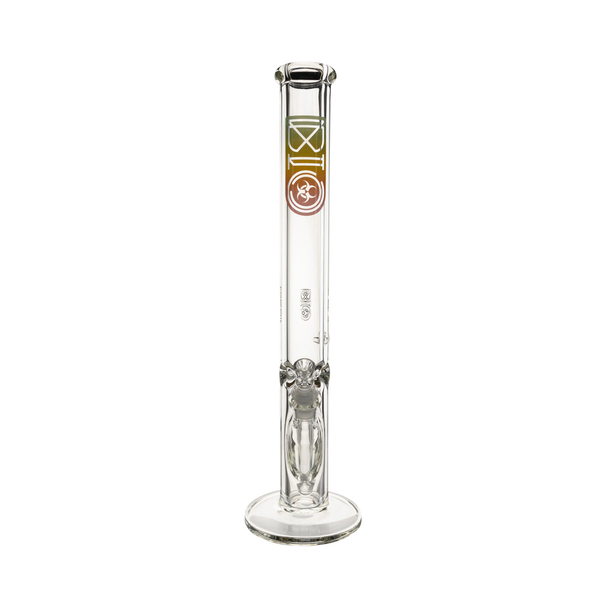 BIO Glass | 18" Heavy Straight Waterpipe | 50mm x 9mm - Rasta