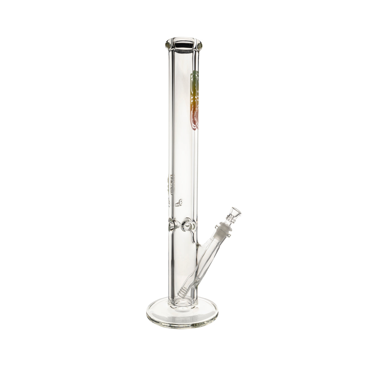 BIO Glass | 18" Heavy Straight Waterpipe | 50mm x 9mm - Rasta