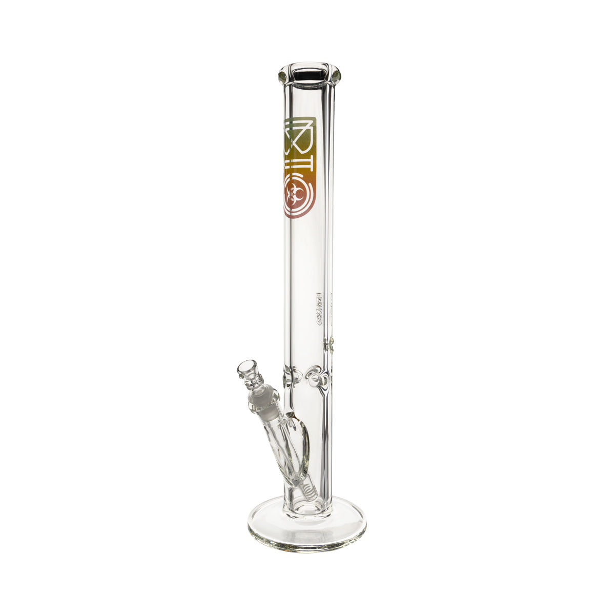 BIO Glass | 18" Heavy Straight Waterpipe | 50mm x 9mm - Rasta