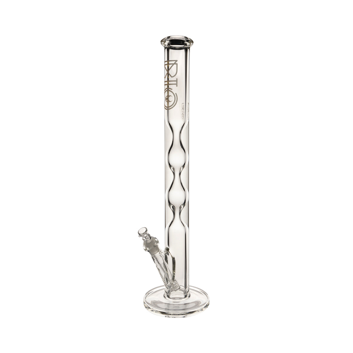 BIO Glass | 21.5" Double Hourglass Straight Waterpipe | 50mm x 9mm 19mm Female - Gold