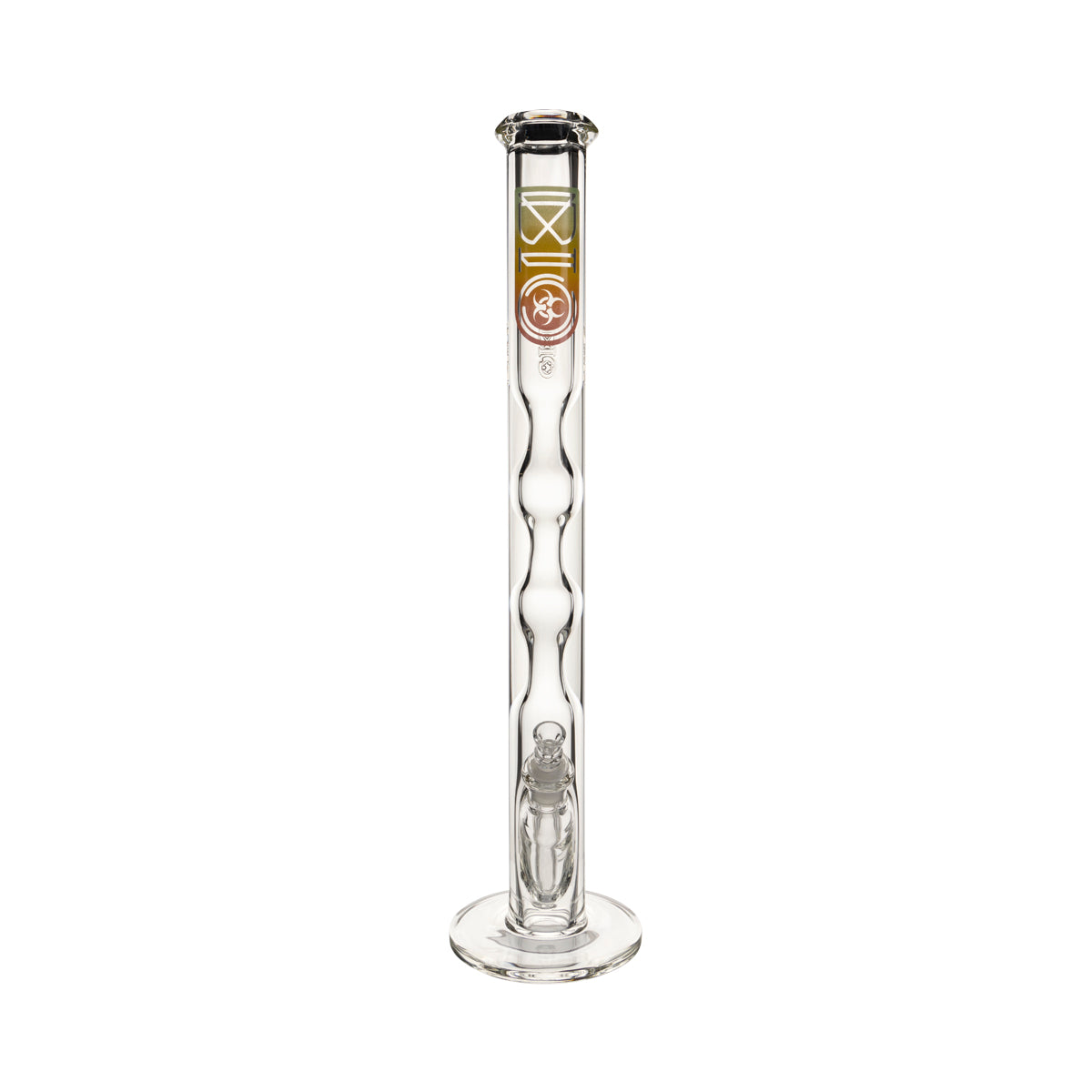 BIO Glass | 21.5" Double Hourglass Straight Waterpipe | 50mm x 9mm 19mm Female - Rasta