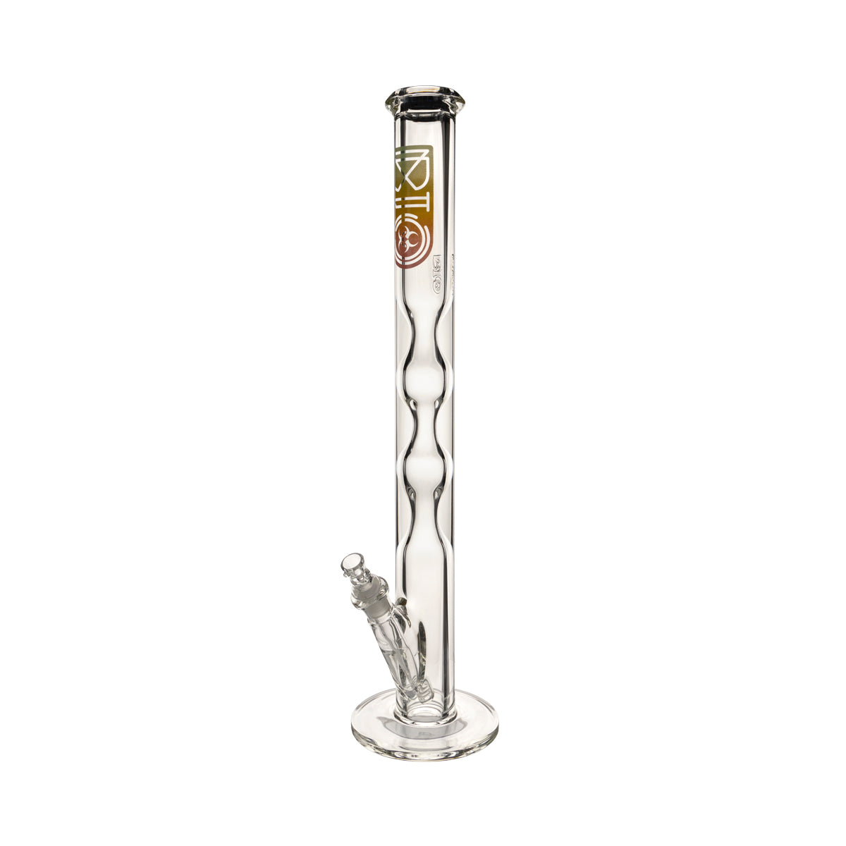 BIO Glass | 21.5" Double Hourglass Straight Waterpipe | 50mm x 9mm 19mm Female - Rasta