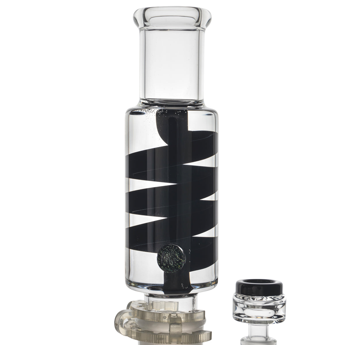 PURE Glass Zero | 8" Mini Inline Freezable Coil Martini Waterpipe | Black