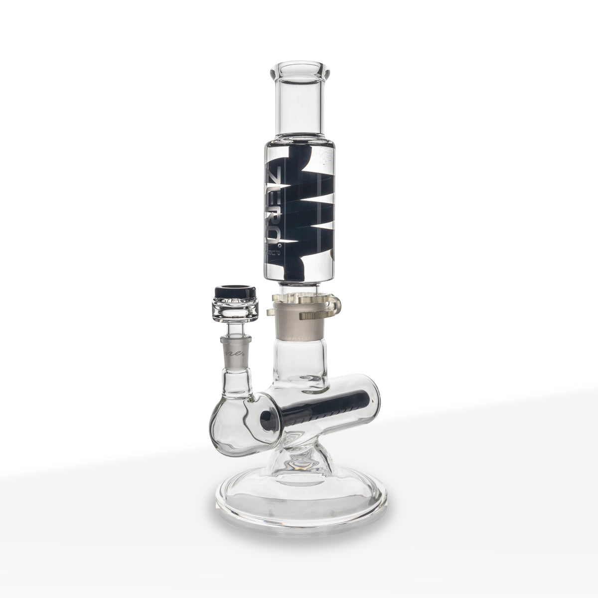 PURE Glass Zero | 8" Mini Inline Freezable Coil Martini Waterpipe | Black