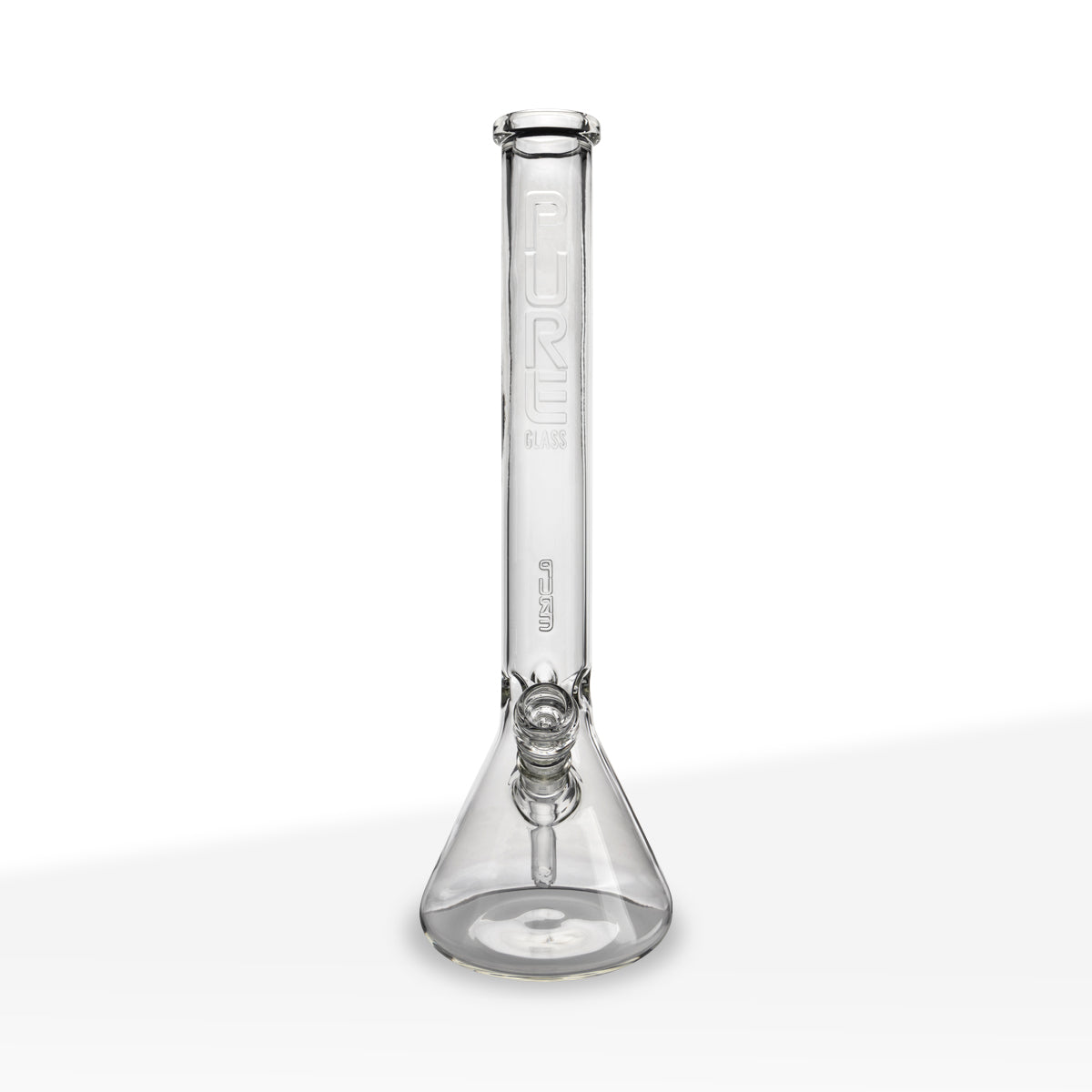 PURE Glass 3D Emboss 18" Beaker Water Pipe - Clear