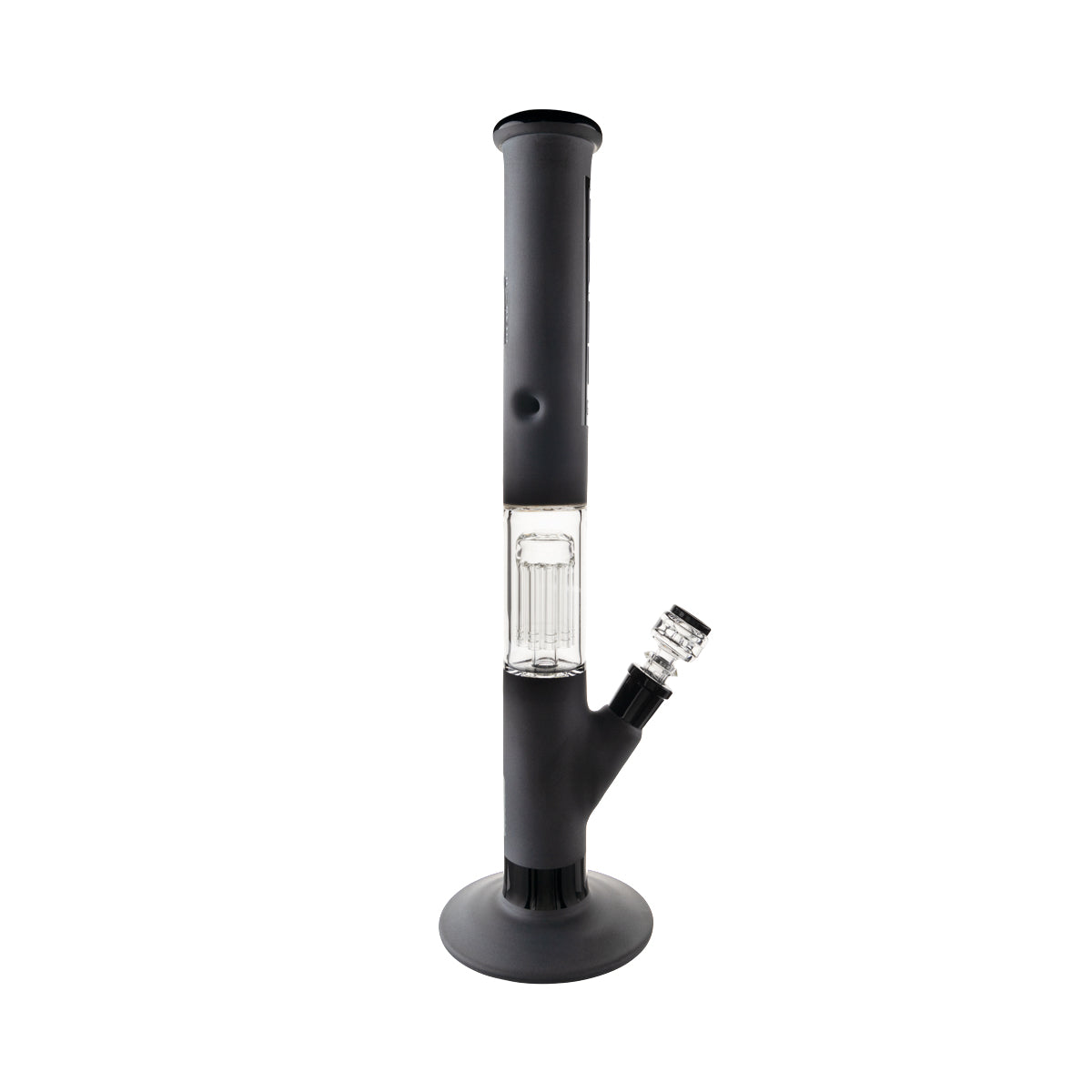 PURE Glass 10-Arm Tree Percolator 18" Straight Water Pipe - Black Frost - High Life Goods