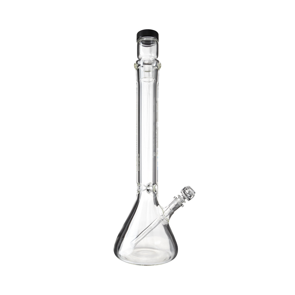 PURE Glass | 18" Duplex Heavy Glass Beaker Water Pipe | 50mm X 9mm + Stackable Nug Jar