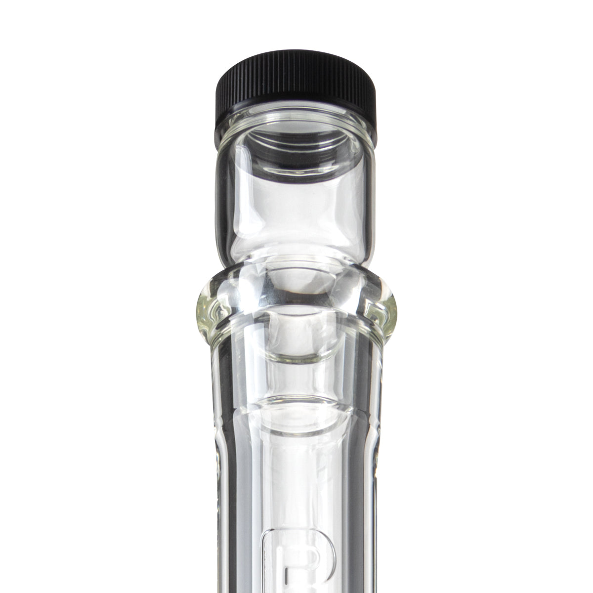 PURE Glass | 18" Duplex Heavy Glass Beaker Water Pipe | 50mm X 9mm + Stackable Nug Jar