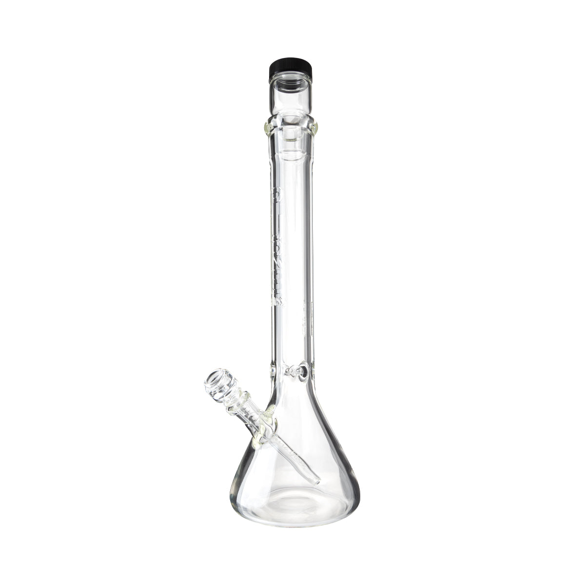 PURE Glass | 18" Duplex Heavy Glass Beaker Water Pipe | 50mm X 9mm + Stackable Nug Jar