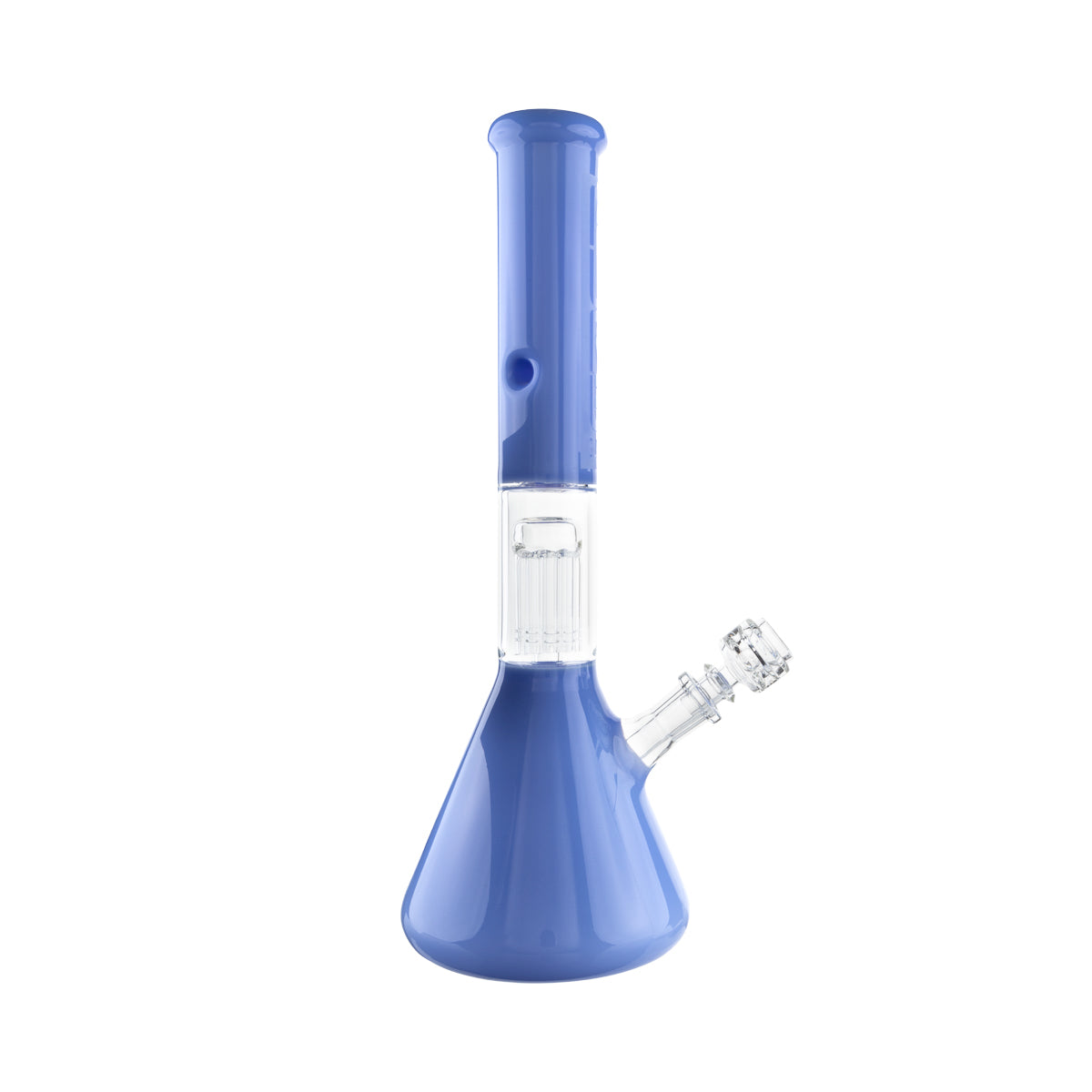 PURE Glass | 16" Single Chamber 10-Arm Tree Percolator + Splash Guard Beaker Waterpipe | Periwinkle - 50mm x 5mm