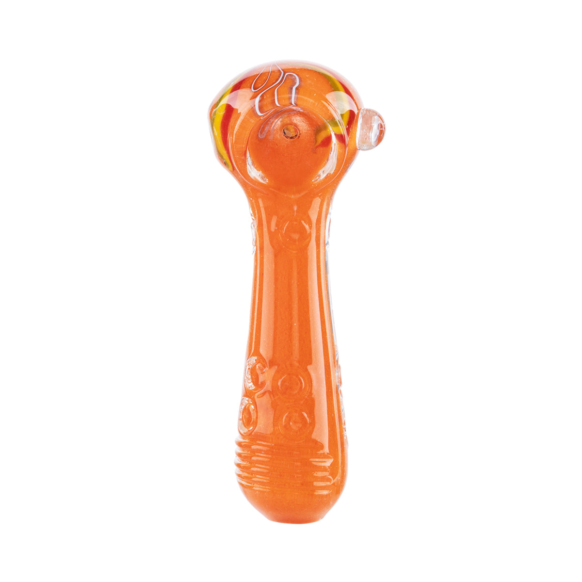 4" Glass Marble Spoon with Rasta Stripes - Assorted Colors - High Life Goods - Orange