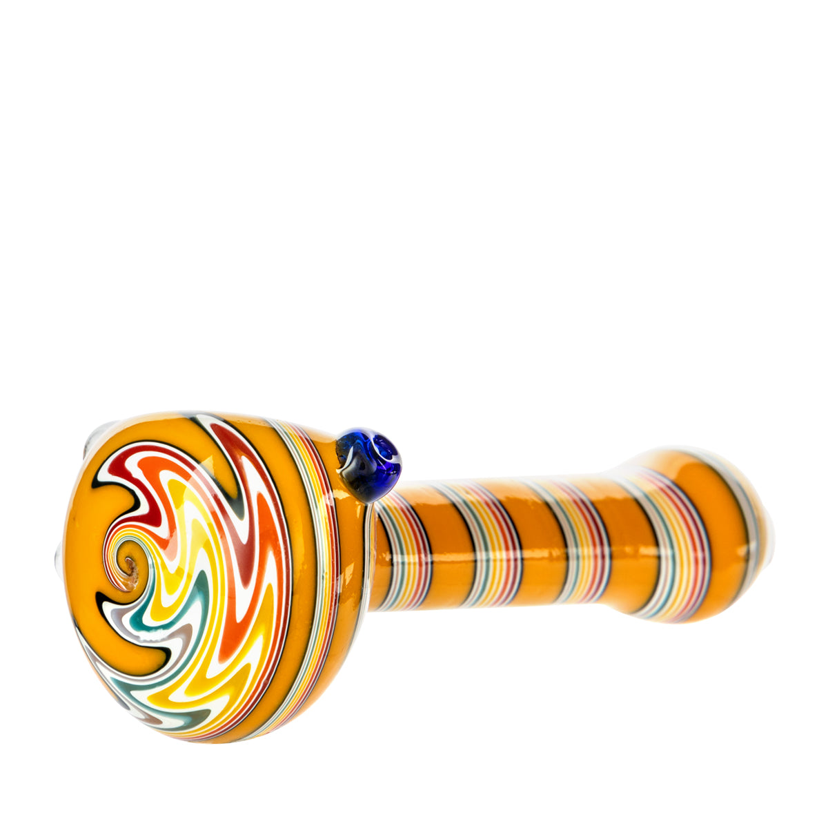 4" Heavy Striped Classic Spoon Hand Pipe - Assorted Colors