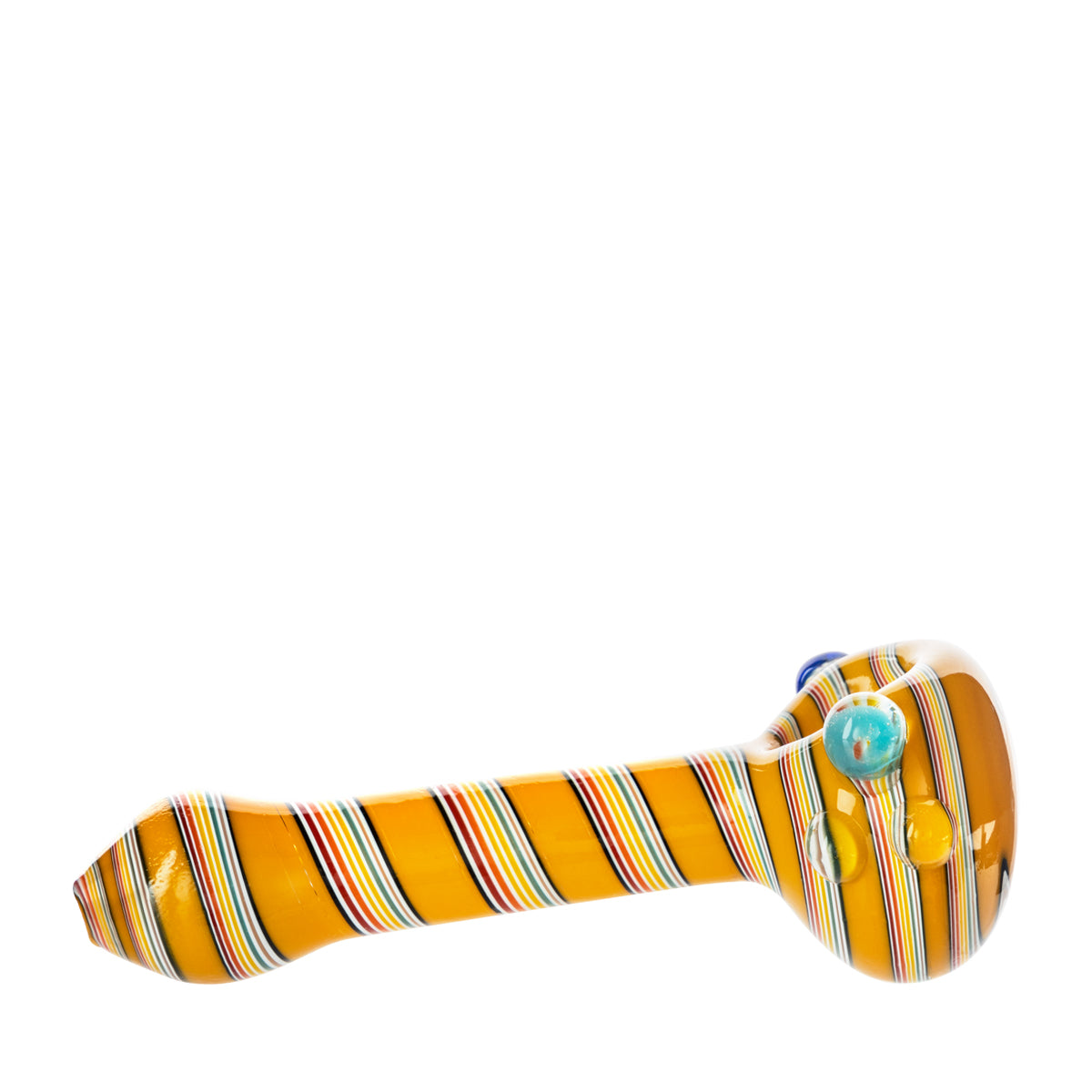 4" Heavy Striped Classic Spoon Hand Pipe - Assorted Colors