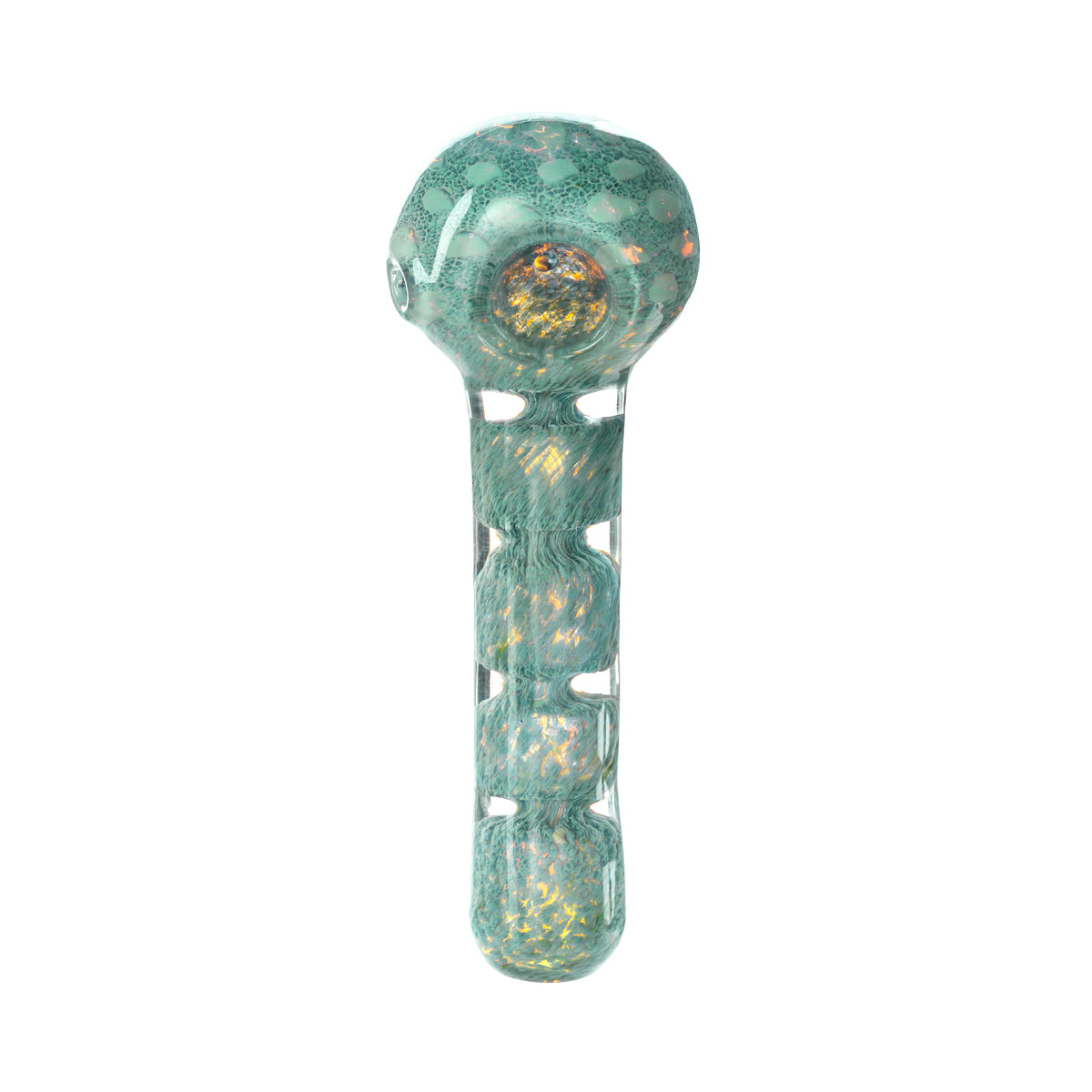 4" Heavy Fumed Hand Pipe w/ Frit - Assorted Colors - High Life Goods - Green