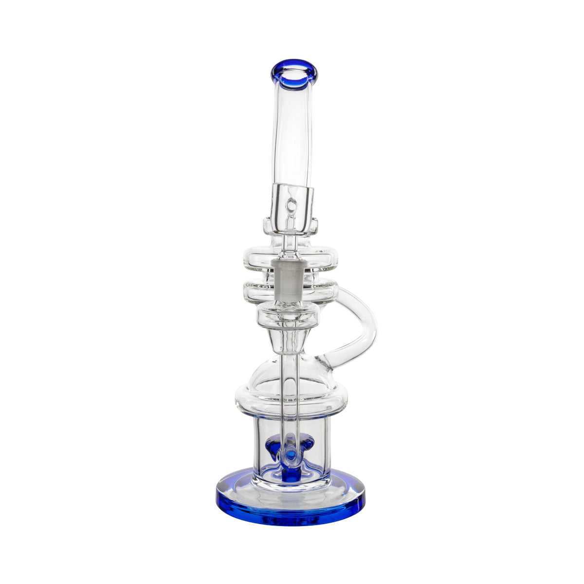11" Hourglass Dab Rig w/ Showerhead Perc - Various Colors - High Life Goods - Blue