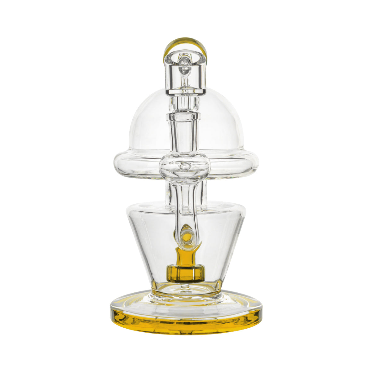7" Dome Dab Rig w/ Showerhead Perc - Various Colors - High Life Goods - Gold