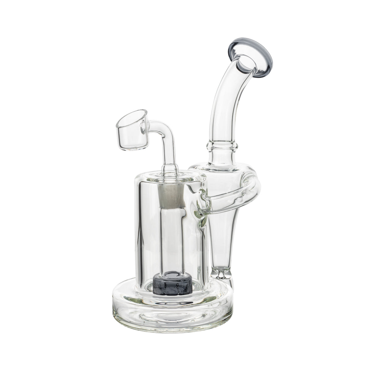 7.5" Color Trim Dab Rig w/ Color Showerhead Perc  - Assorted Colors - High Life Goods