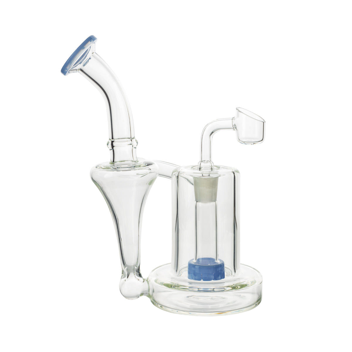 7.5" Color Trim Dab Rig w/ Color Showerhead Perc  - Assorted Colors - High Life Goods
