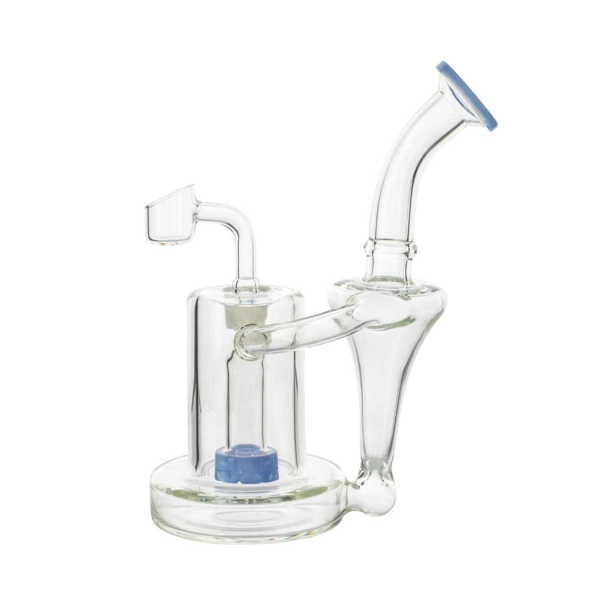 7.5" Color Trim Dab Rig w/ Color Showerhead Perc  - Assorted Colors - High Life Goods