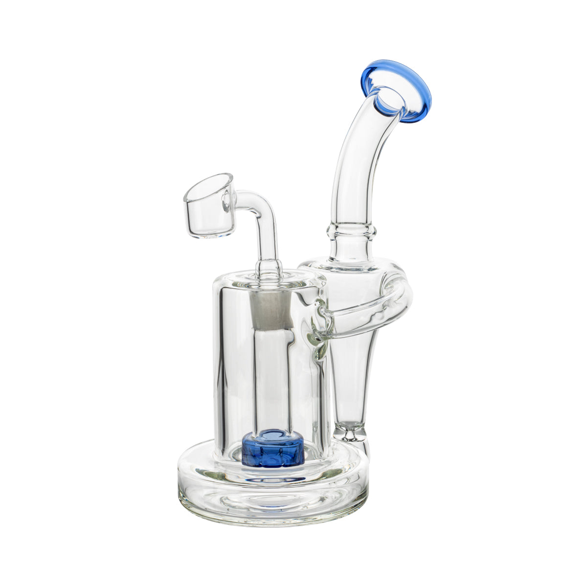 7.5" Color Trim Dab Rig w/ Color Showerhead Perc  - Assorted Colors - High Life Goods