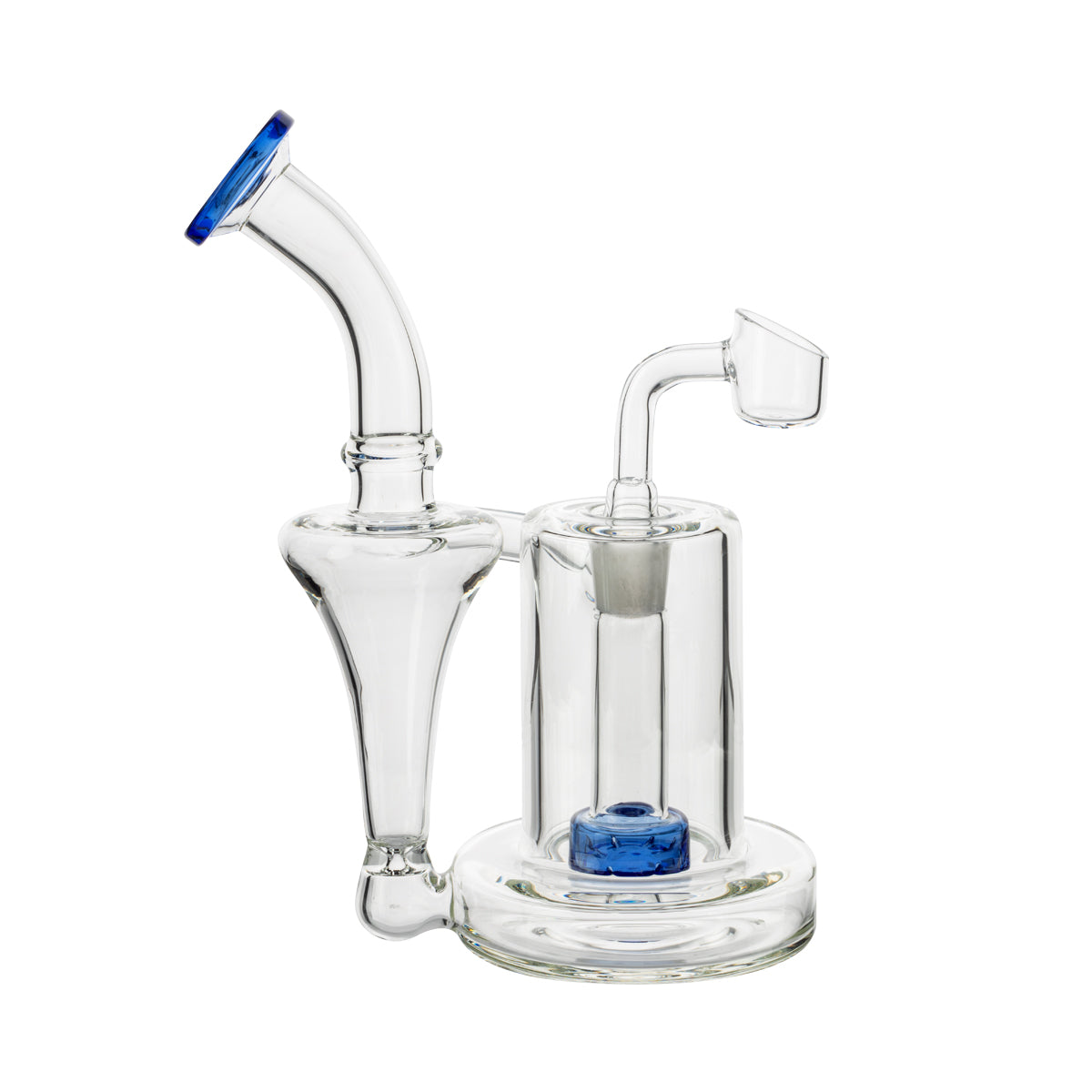 7.5" Color Trim Dab Rig w/ Color Showerhead Perc  - Assorted Colors - High Life Goods
