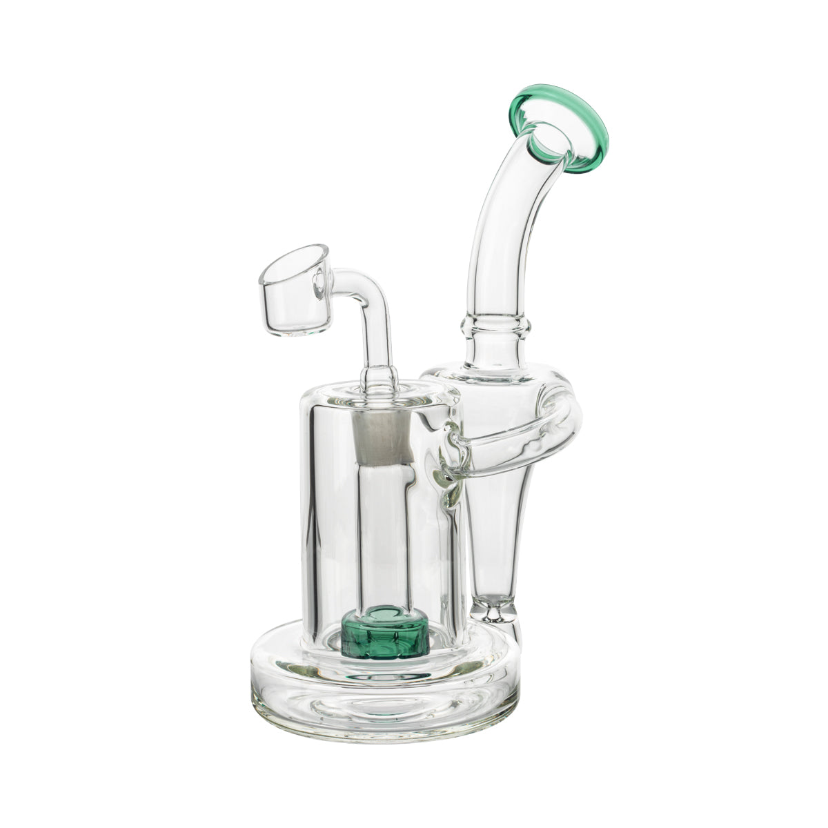 7.5" Color Trim Dab Rig w/ Color Showerhead Perc  - Assorted Colors - High Life Goods