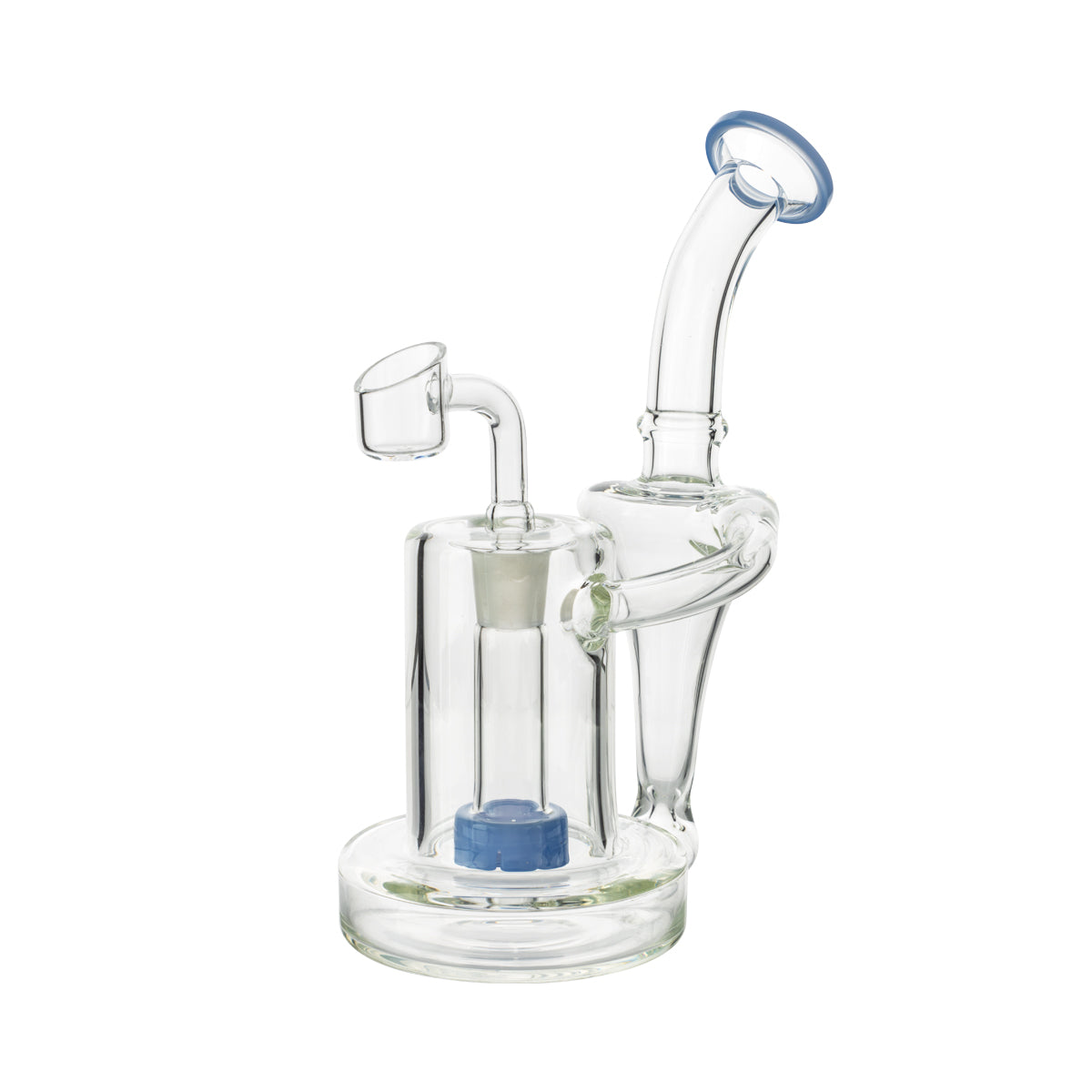 7.5" Color Trim Dab Rig w/ Color Showerhead Perc  - Assorted Colors - High Life Goods