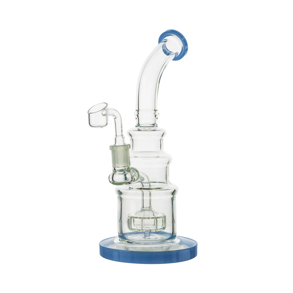 10" Color Trim Tiered Dab Rig w/ Showerhead Perc - Assorted Colors - High Life Goods