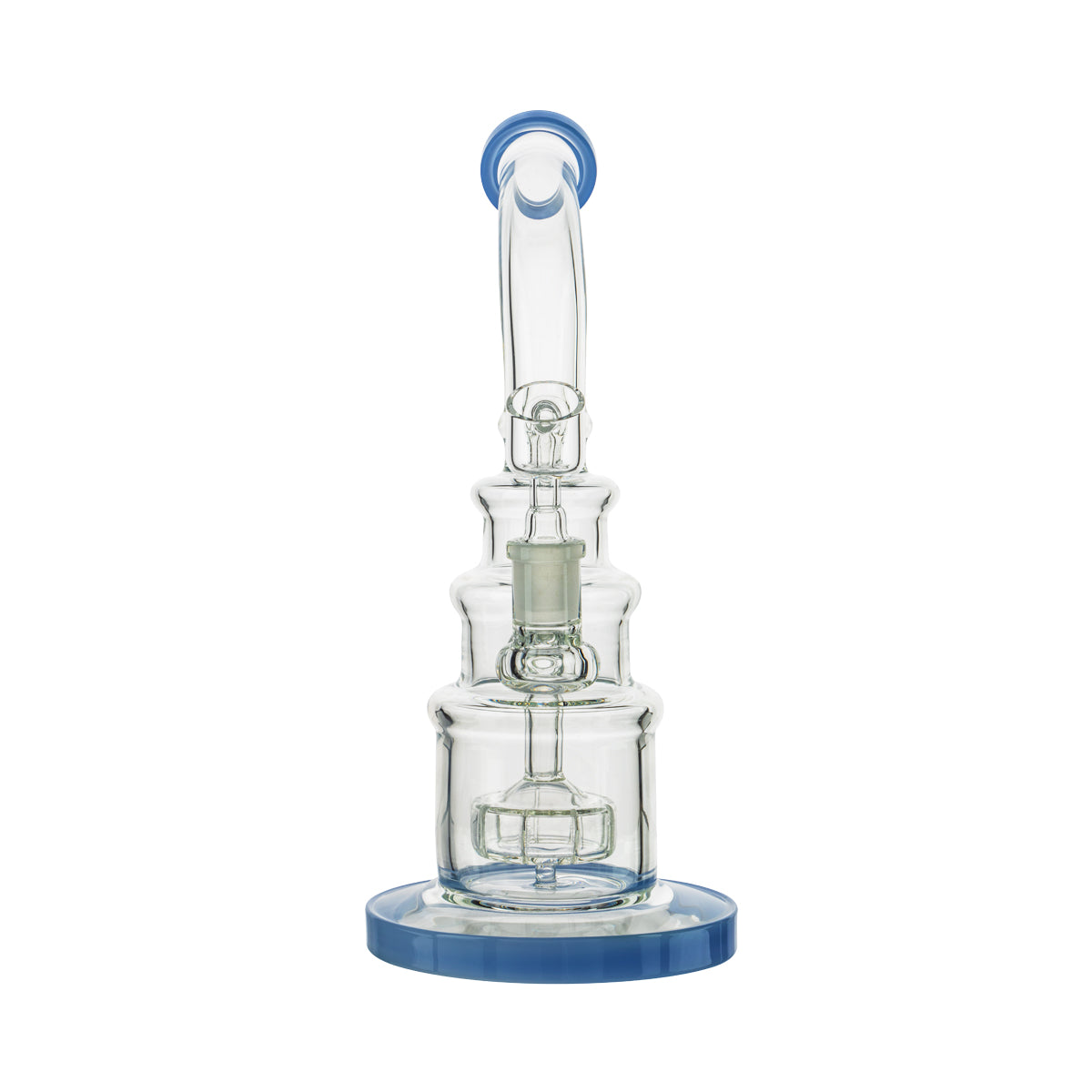 10" Color Trim Tiered Dab Rig w/ Showerhead Perc - Assorted Colors - High Life Goods