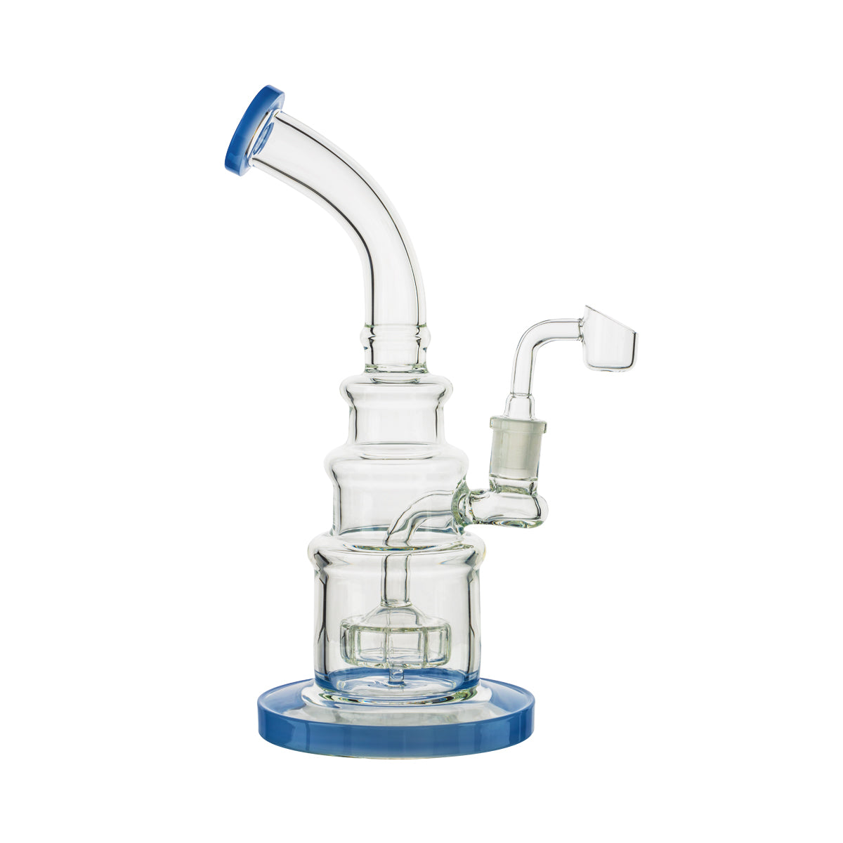 10" Color Trim Tiered Dab Rig w/ Showerhead Perc - Assorted Colors - High Life Goods