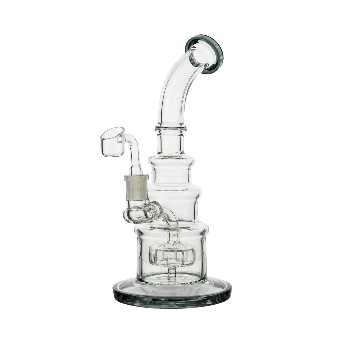 10" Color Trim Tiered Dab Rig w/ Showerhead Perc - Assorted Colors - High Life Goods