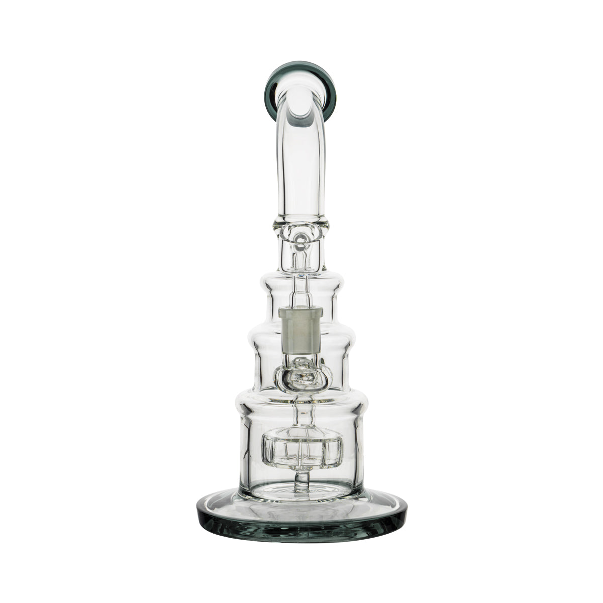 10" Color Trim Tiered Dab Rig w/ Showerhead Perc - Assorted Colors - High Life Goods