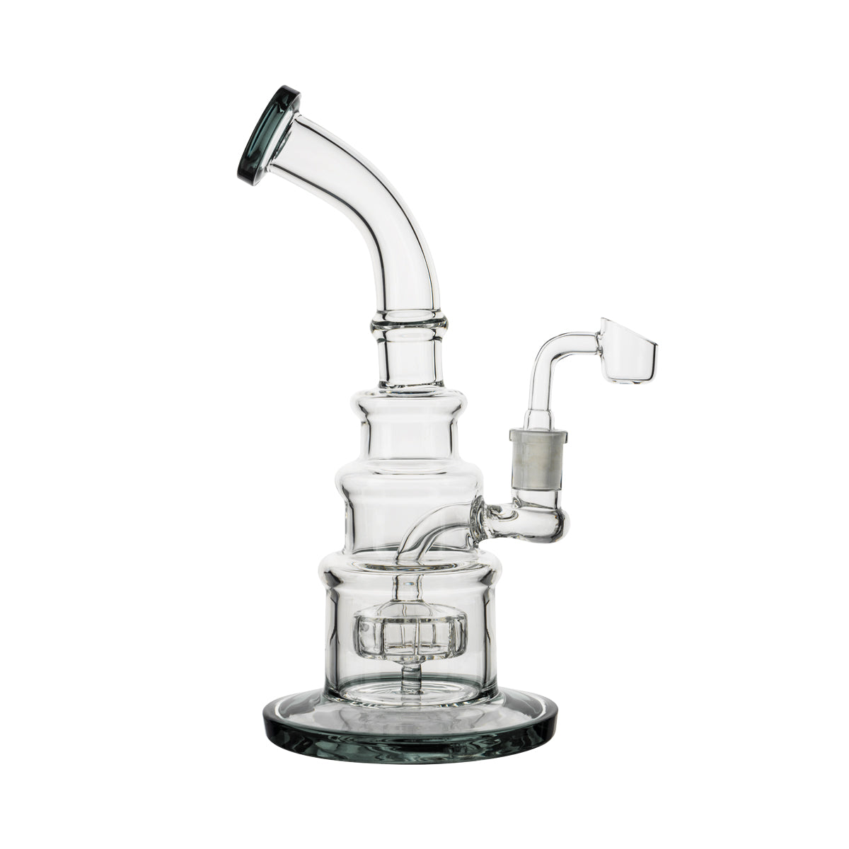 10" Color Trim Tiered Dab Rig w/ Showerhead Perc - Assorted Colors - High Life Goods