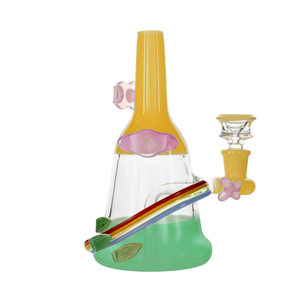 7" Spaceboy Colorful Waterpipe - Various Colors - High Life Goods - Yellow and Green
