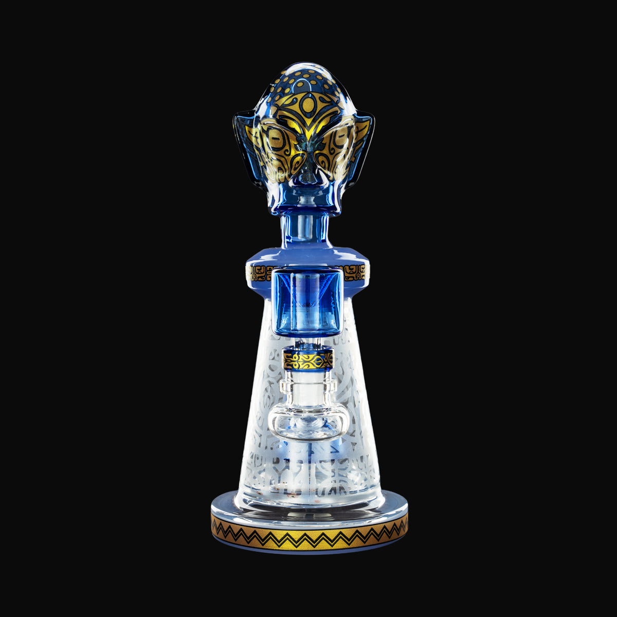 9" Tribal Etched Waterpipe - Various Colors - High Life Goods - Blue