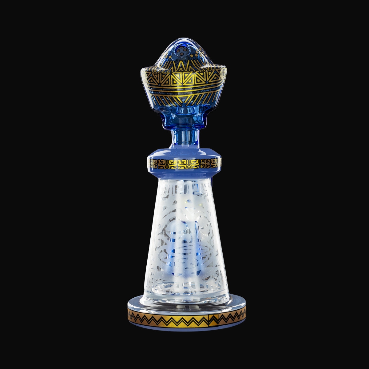 9" Tribal Etched Waterpipe - Various Colors - High Life Goods - Blue