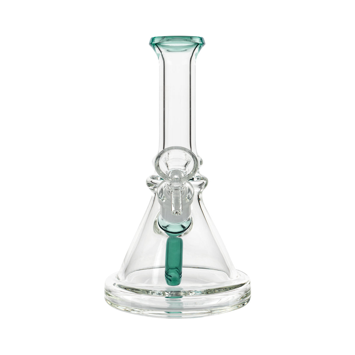 7" Color Trim Beaker Waterpipe w/ Color Downstem - Various Colors - High Life Goods - Green