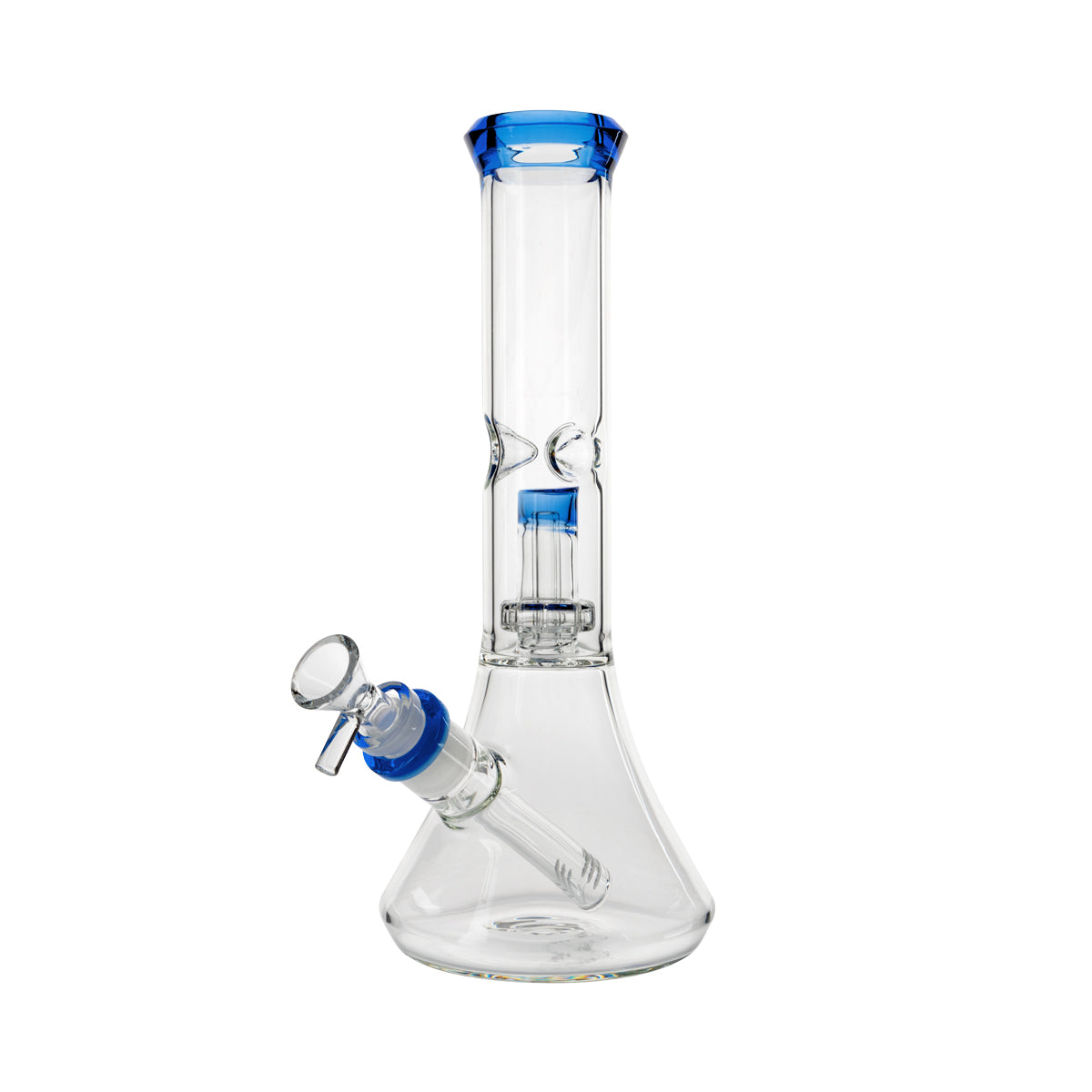 11" Color Trim Beaker w/ Perc - Various Colors - High Life Goods - Blue