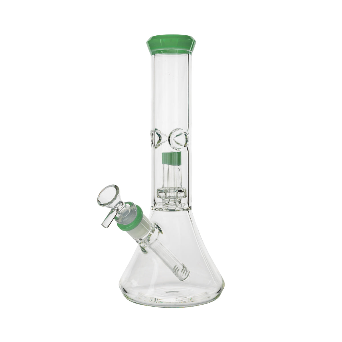 11" Color Trim Beaker w/ Perc - Various Colors - High Life Goods - Green
