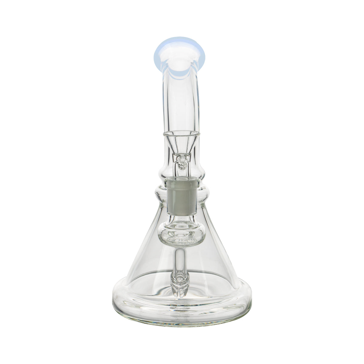7" Color Trim Beaker Waterpipe w/ Built-In Downstem - Assorted Colors - High Life Goods