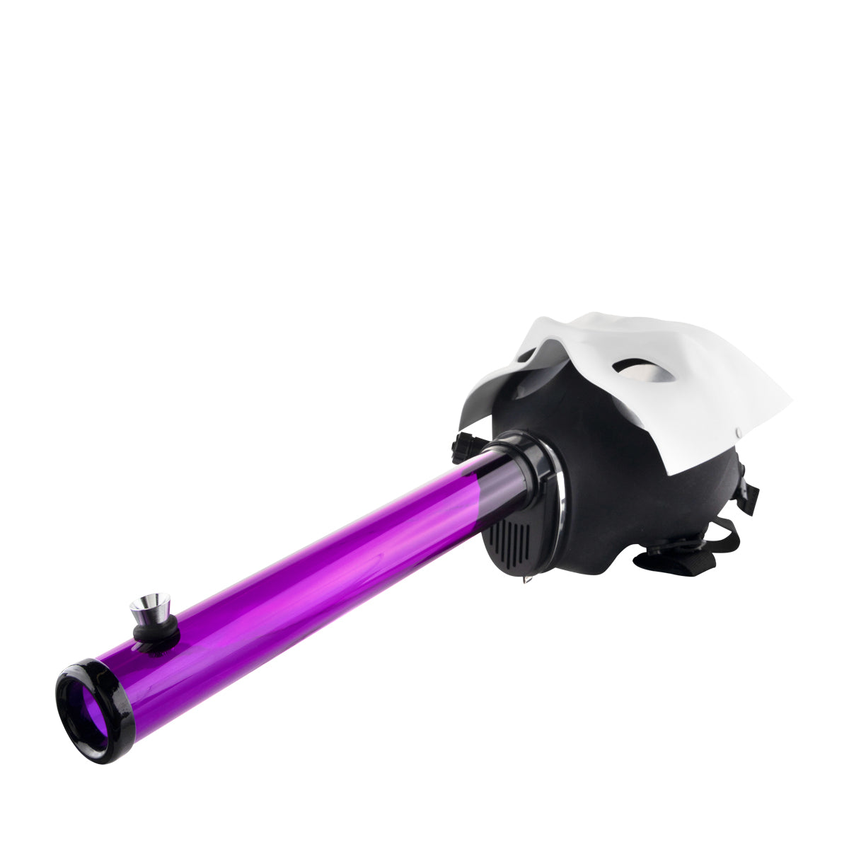 12" Bat Gas Mask w/ Acrylic Steamroller - White - High Life Goods