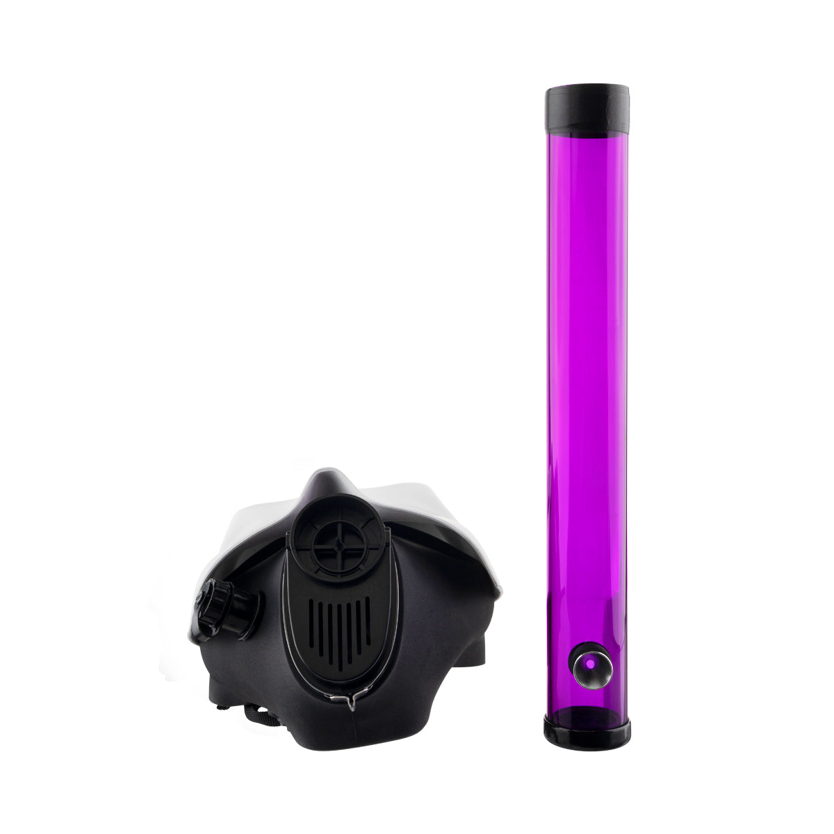 12" Bat Gas Mask w/ Acrylic Steamroller - White - High Life Goods