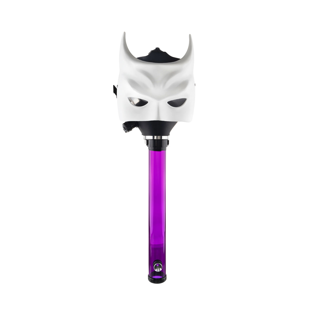 12" Bat Gas Mask w/ Acrylic Steamroller - White - High Life Goods