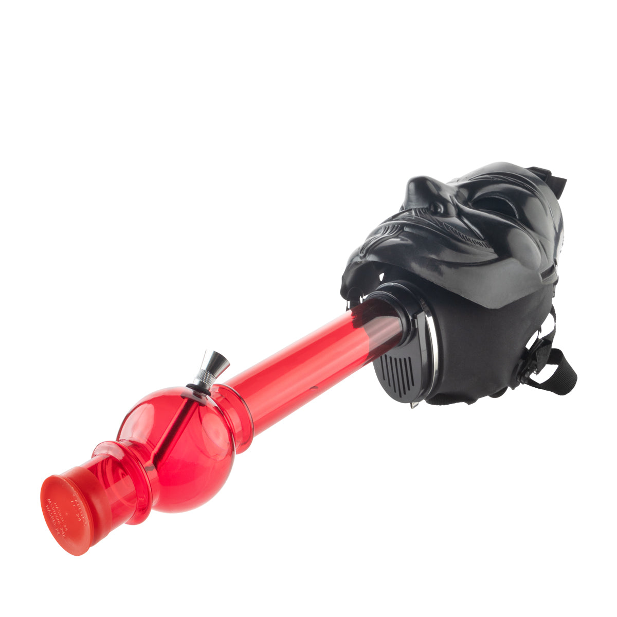 12" Guy Fawkes Gas Mask w/ Acrylic Waterpipe - Black - High Life Goods