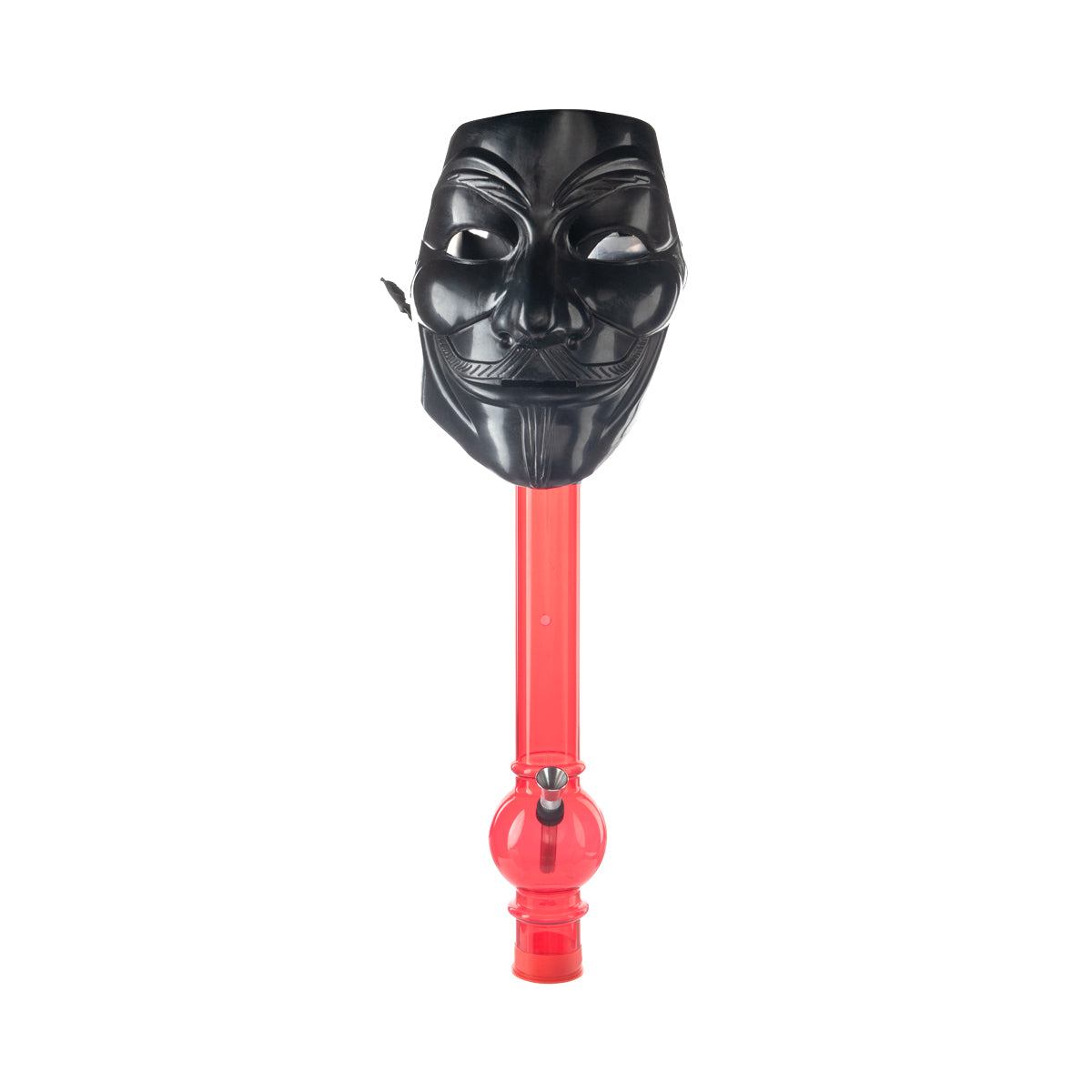 12" Guy Fawkes Gas Mask w/ Acrylic Waterpipe - Black - High Life Goods