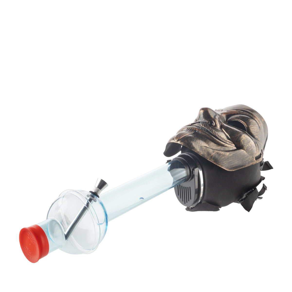 12" Guy Fawkes Gas Mask w/ Acrylic Waterpipe - Bronze - High Life Goods