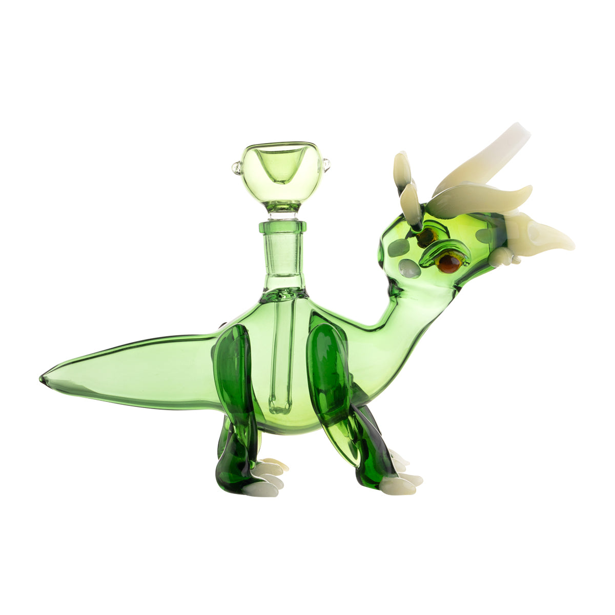 6" Green Dinosaur Water Pipe