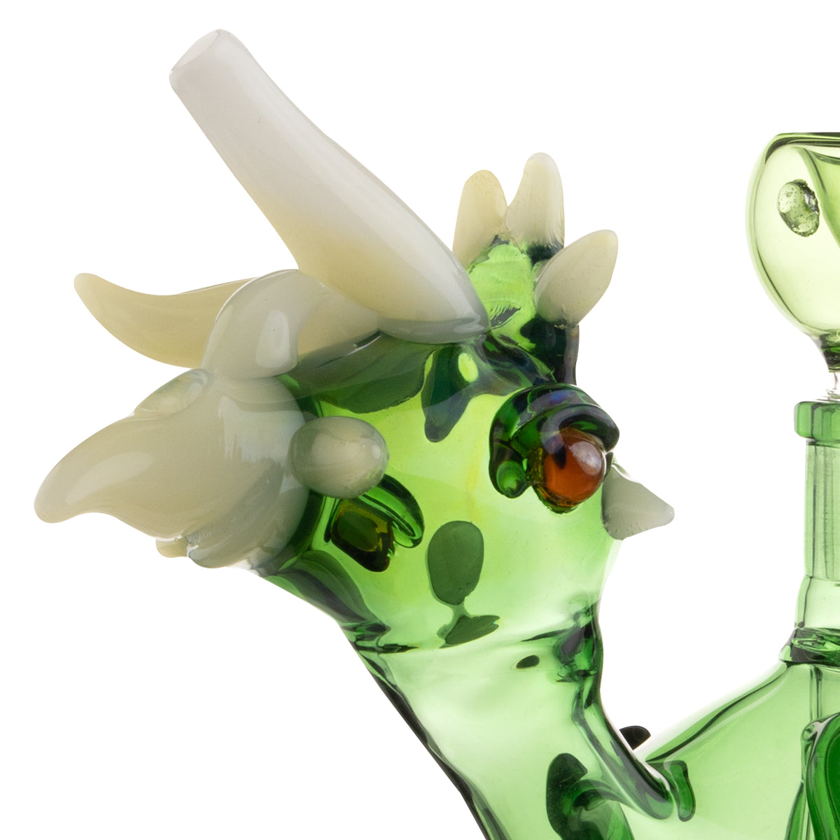 6" Green Dinosaur Water Pipe