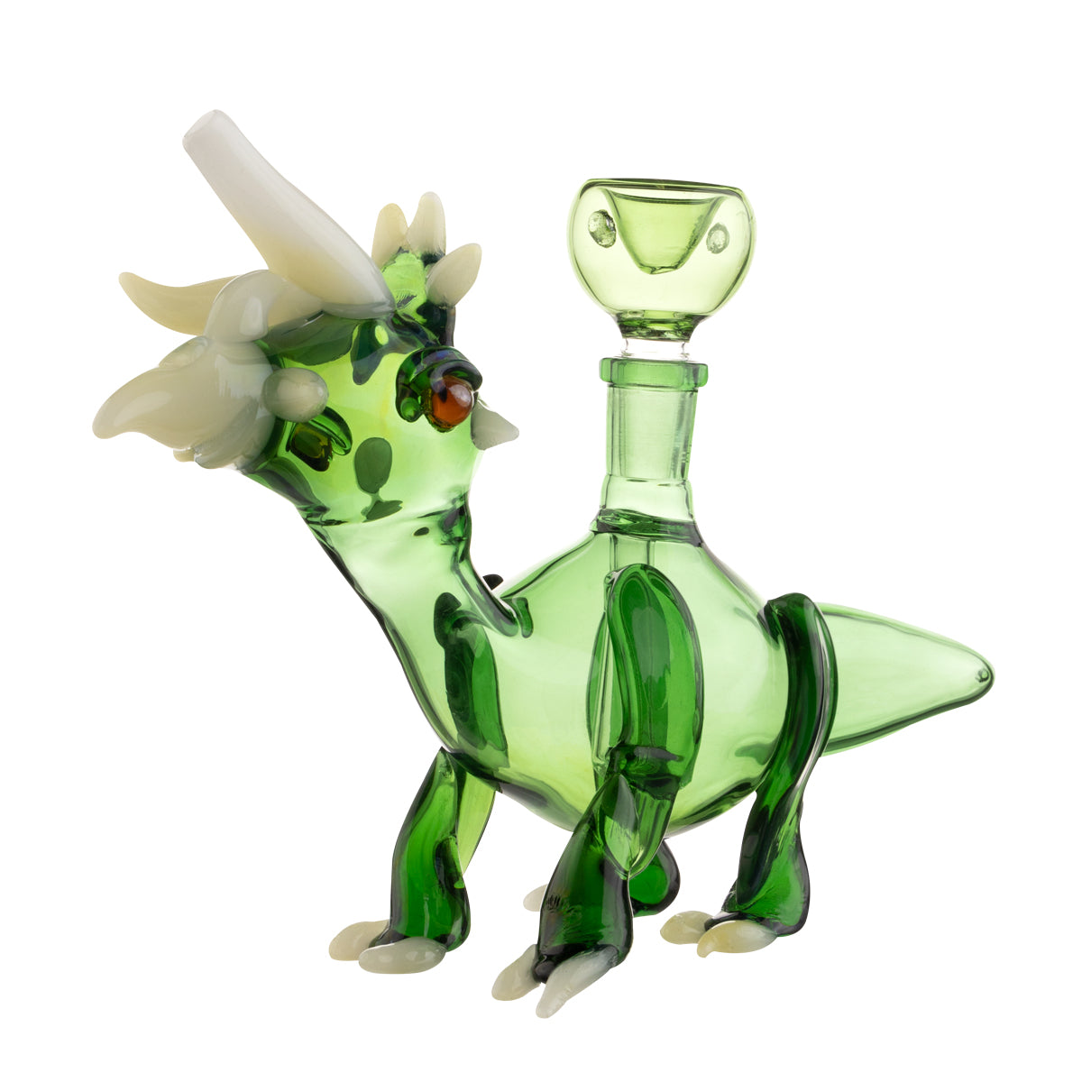 6" Green Dinosaur Water Pipe