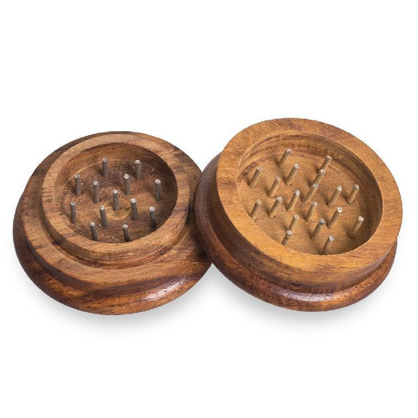 2 layer wood tobacco cigarette grinder 2" Herb Grinder-2-piece Magnetic Lid Herb Grinder & Exotic Wood